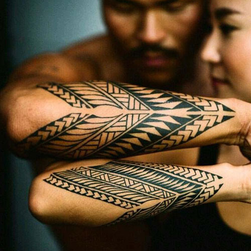 Matching Tribal Tattoos For Couples