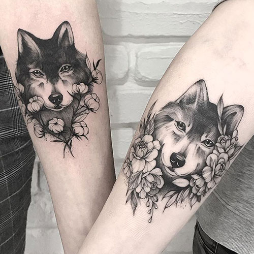 Wolf Couple Tattoos