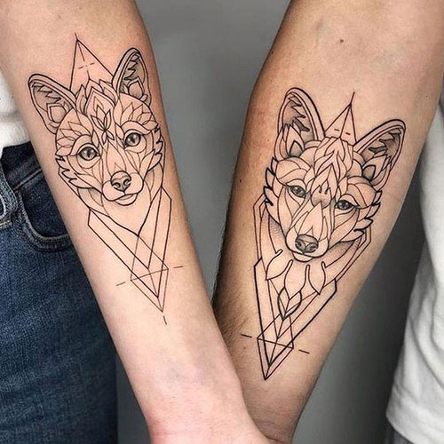 His and Hers Wolf Tattoos