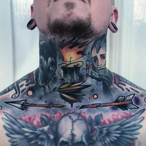 Awesome Full Neck Tattoos For Men