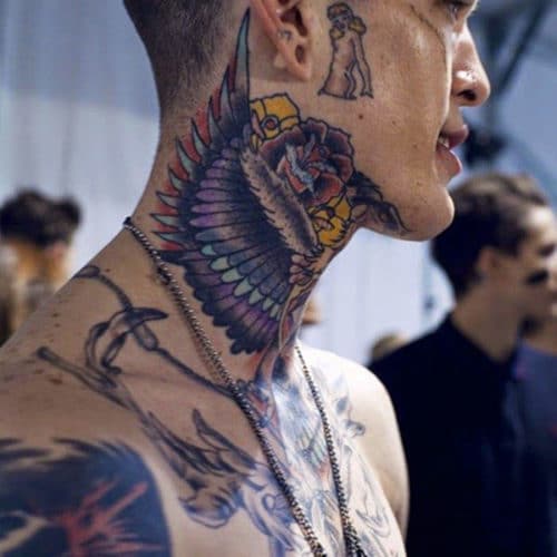 Wings Neck Tattoo