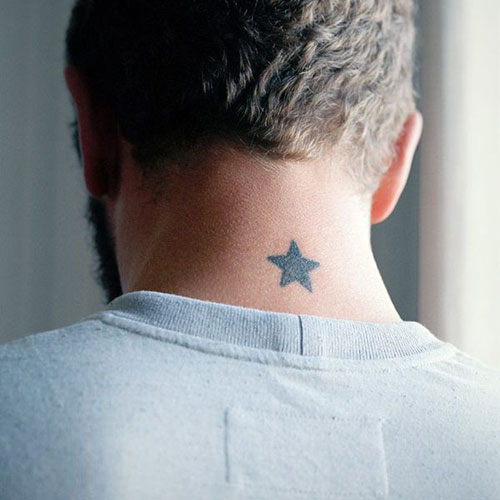 Star Tattoo on Neck