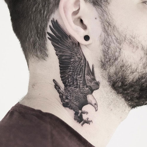 Eagle Neck Tattoo For Guys