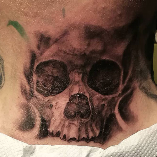 Skull Neck Tattoo