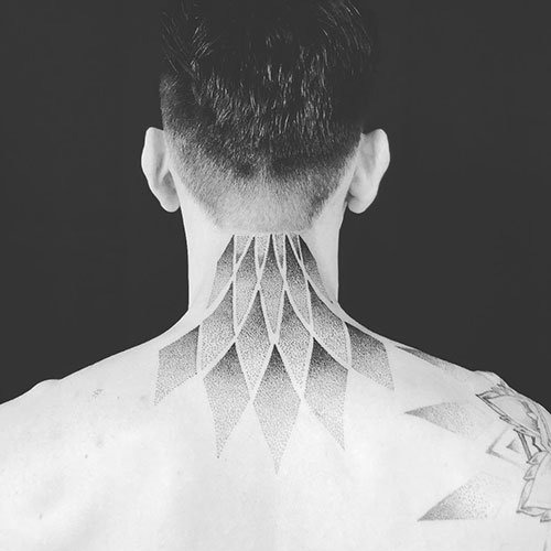 Geometric Neck Tattoo For Men