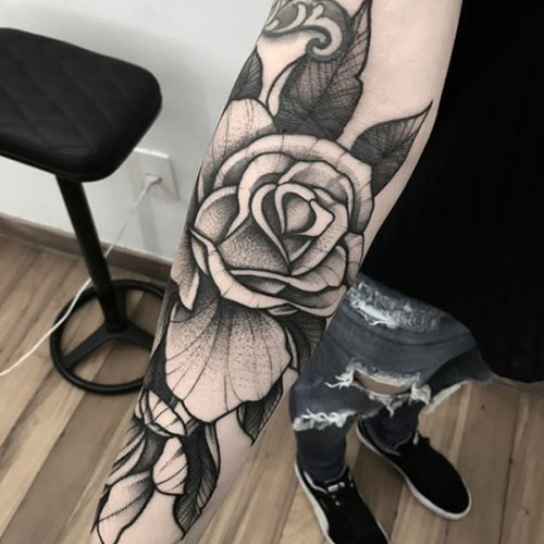 Black and White Rose Tattoo Ideas