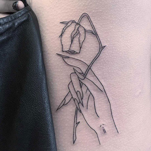Dainty Rose Tattoo