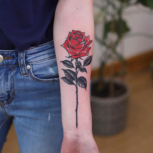 Rose Forearm Tattoo
