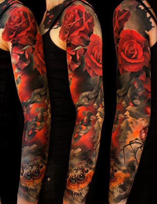 Rose Sleeve Tattoo