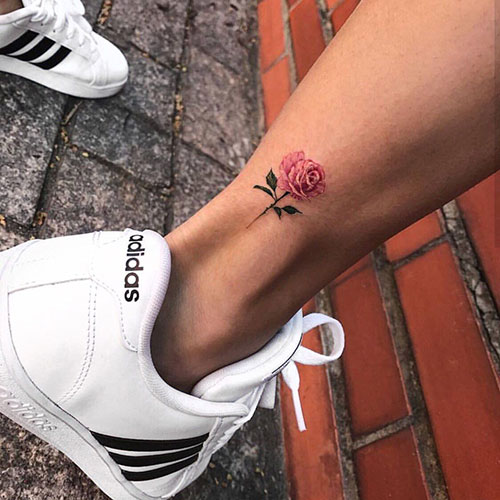 Rose Ankle Tattoo
