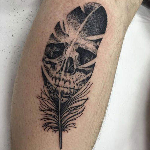Skull Feather Tattoo