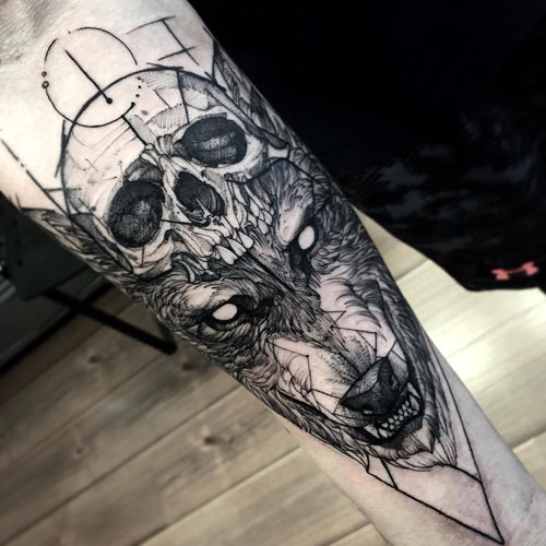 Wolf Skull Tattoo
