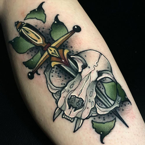 Cat Skull Tattoo