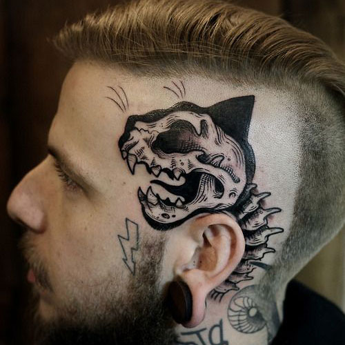 Cat Skull Tattoo Design Ideas