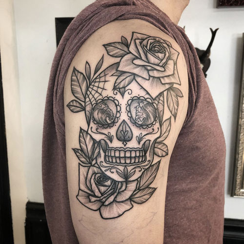 Day of the Dead Skull Tattoo