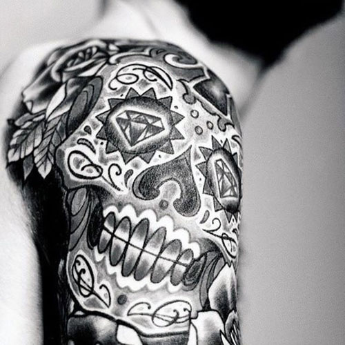 Day of the Dead Skull Tattoo Design Ideas