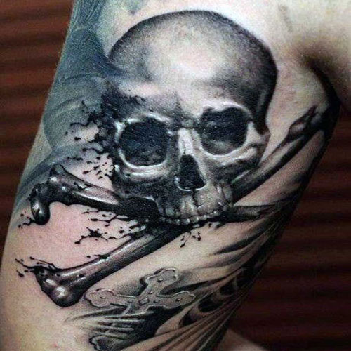 Skull with Crossbones Tattoo Design Ideas