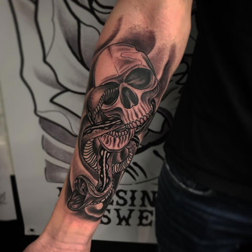 Skull and Snake Tattoo