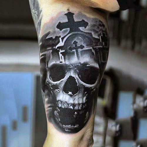 Skull and Cross Tattoo