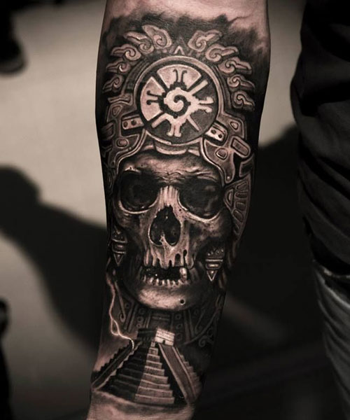 Aztec Skull Tattoo