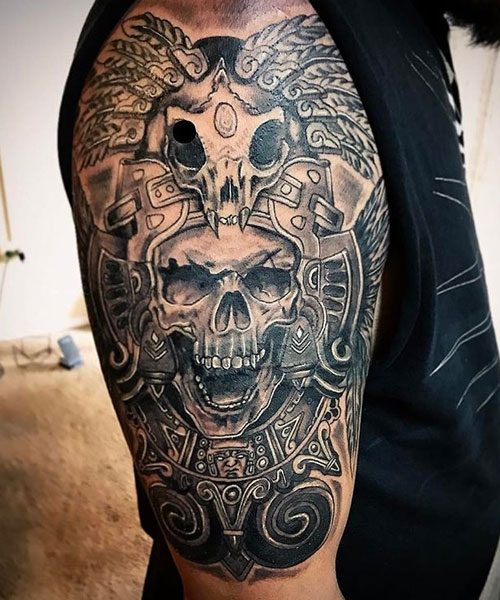 Aztec Skull Tattoo Ideas