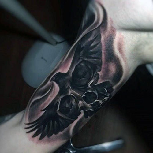Crow Skull Tattoo Design Ideas