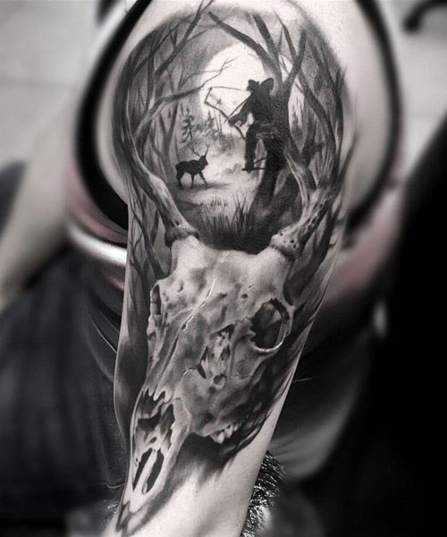 Deer Skull Tattoo Design Ideas