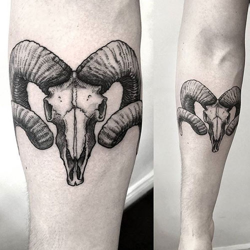 Ram Skull Tattoo