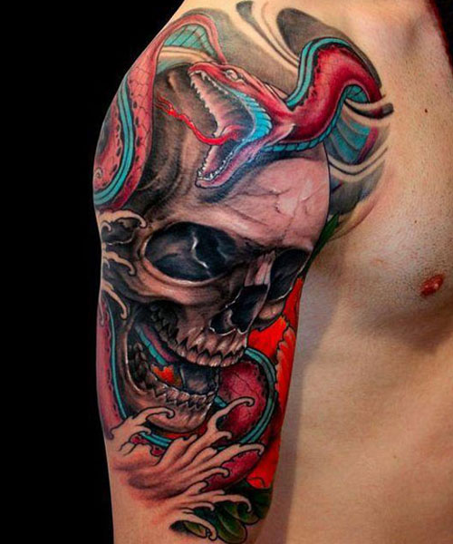 Skull Shoulder Tattoo Design Ideas