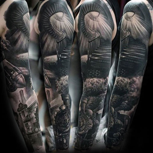 Artistic Religious Full Sleeve Tattoo Designs