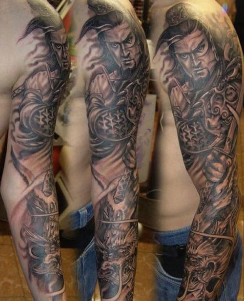 Samurai Warrior Sleeve Tattoos For Men