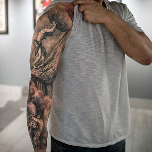 Cool Mythological Full Sleeve Arm Tattoo Designs