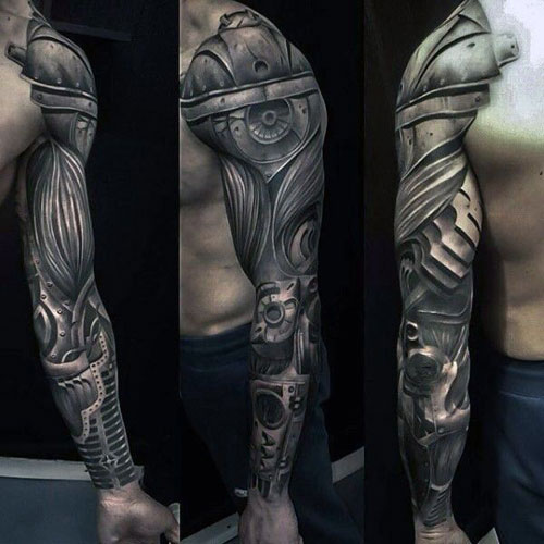 Cool 3D Full Sleeve Arm Tattoos For Men