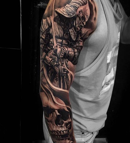 Awesome Japanese Warrior Sleeve Tattoos