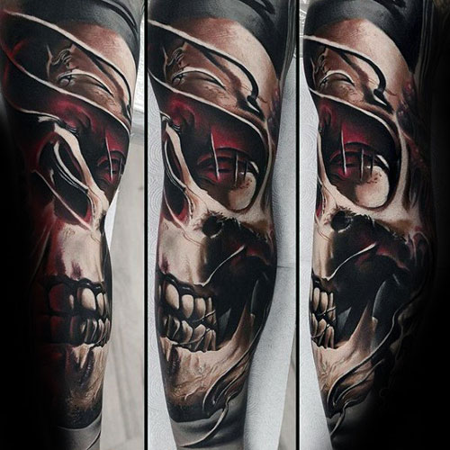 Unique Skull Sleeve Tattoo Designs