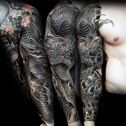 Badass Unique Full Sleeve Dragon Tattoos For Men