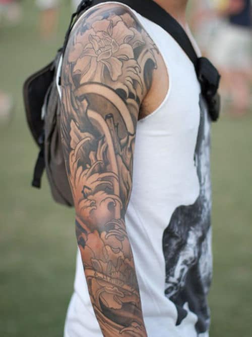 Sleeve Flowers Tattoos For Men