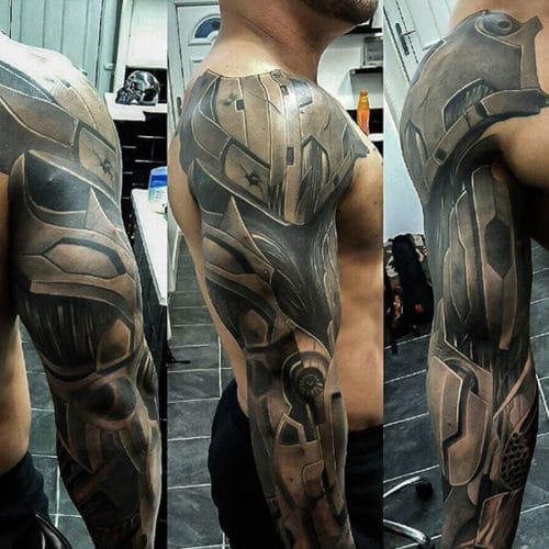 Cool Cyborg Sleeve Tattoo