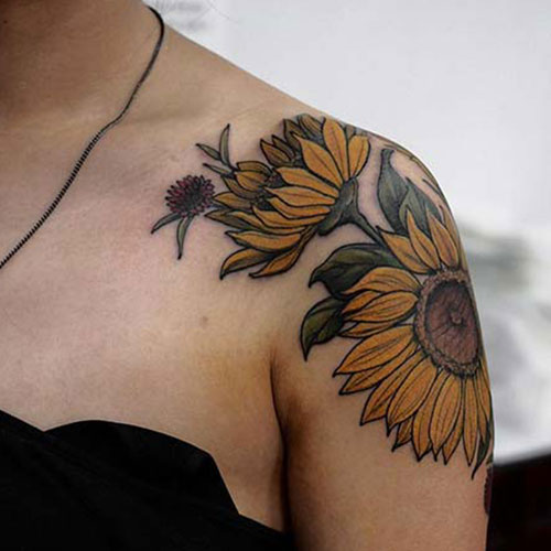 Sunflower Shoulder Tattoo Design Ideas