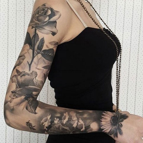 Sunflower Sleeve Tattoo