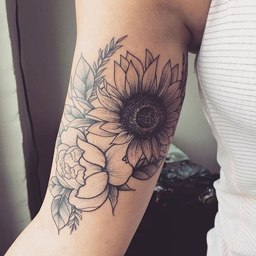 Arm Sunflower Tattoo