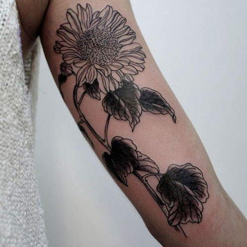 Cute Sunflower Arm Tattoo