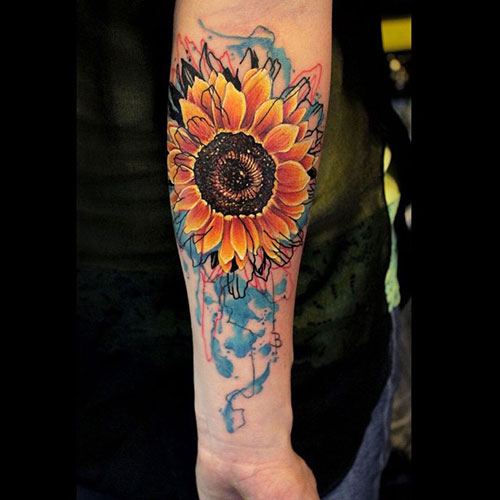 Sunflower Forearm Tattoo