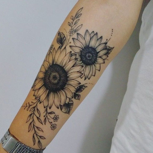 Sunflower Tattoo On Forearm