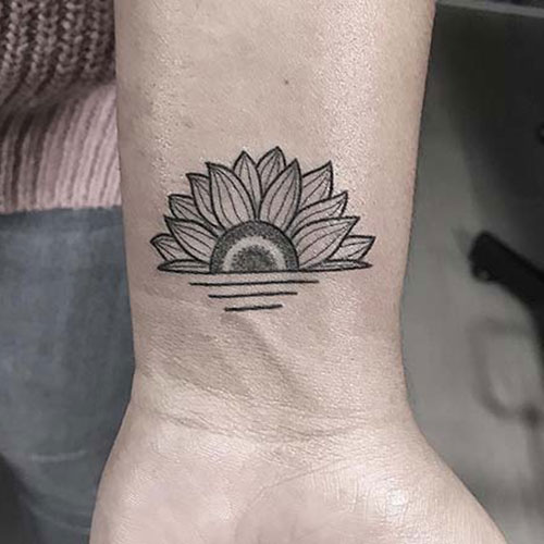 Wrist Sunflower Tattoo
