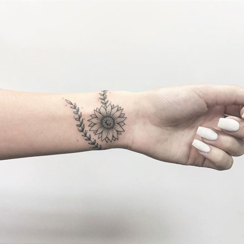 Sunflower Tattoo Bracelet