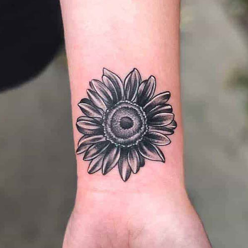 Sunflower Tattoo On Wrist