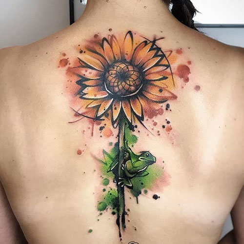 Back Sunflower Tattoo