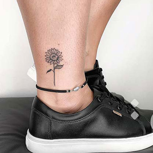 Cute Tiny Sunflower Tattoo Designs