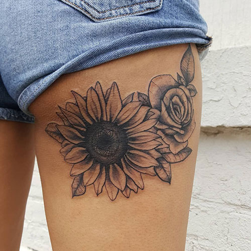 Sunflower Rose Tattoo